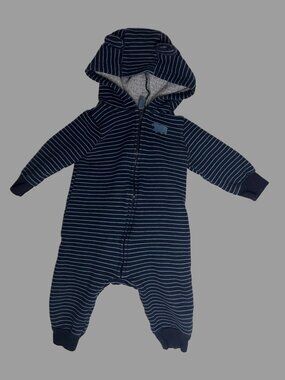 Carter’s Striped Bear Ear Fleece Jumpsuit